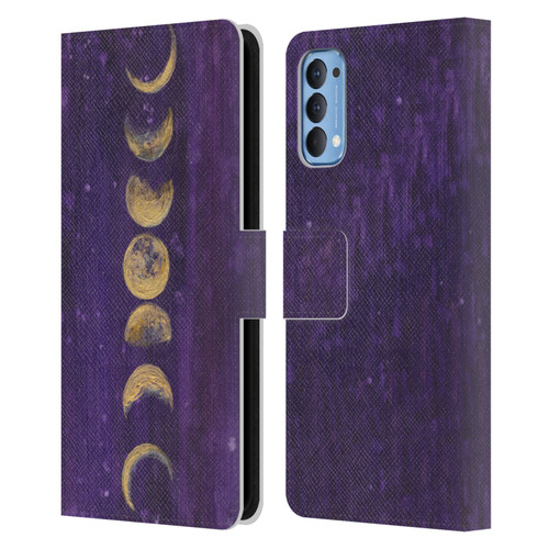 Mai Autumn Space And Sky Moon Phases Leather Book Wallet Case Cover For OPPO Reno 4 5G