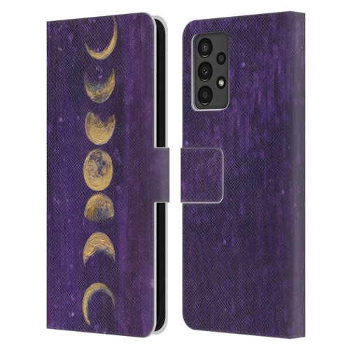 Mai Autumn Space And Sky Moon Phases Leather Book Wallet Case Cover For Samsung Galaxy A13 (2022)