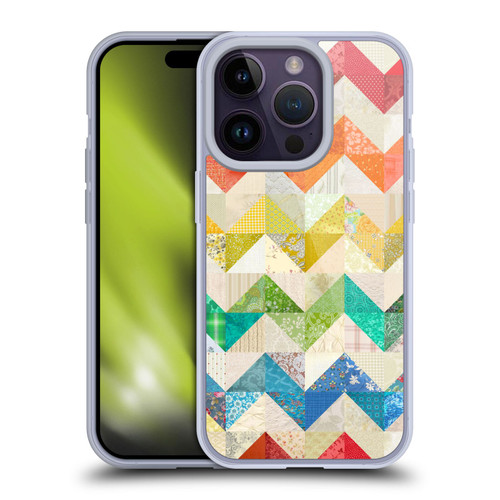 Rachel Caldwell Patterns Zigzag Quilt Soft Gel Case for Apple iPhone 14 Pro