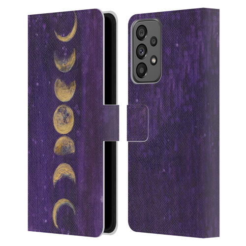 Mai Autumn Space And Sky Moon Phases Leather Book Wallet Case Cover For Samsung Galaxy A73 5G (2022)
