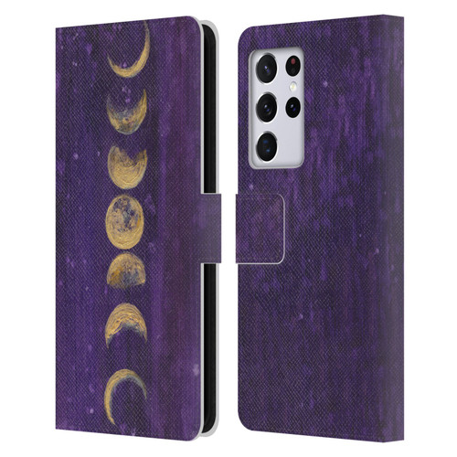 Mai Autumn Space And Sky Moon Phases Leather Book Wallet Case Cover For Samsung Galaxy S21 Ultra 5G