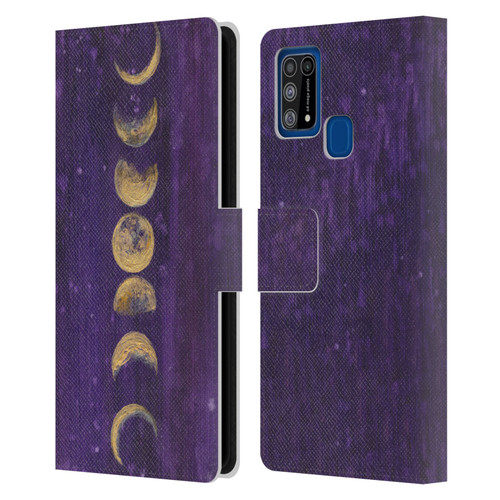 Mai Autumn Space And Sky Moon Phases Leather Book Wallet Case Cover For Samsung Galaxy M31 (2020)