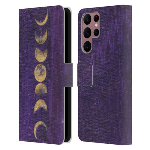Mai Autumn Space And Sky Moon Phases Leather Book Wallet Case Cover For Samsung Galaxy S22 Ultra 5G