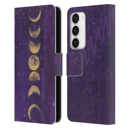 Mai Autumn Space And Sky Moon Phases Leather Book Wallet Case Cover For Samsung Galaxy S23 5G