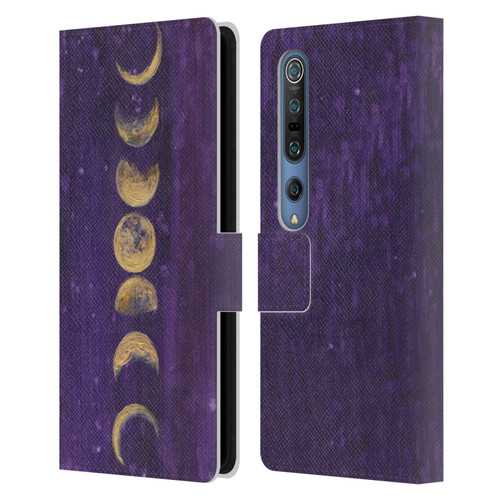 Mai Autumn Space And Sky Moon Phases Leather Book Wallet Case Cover For Xiaomi Mi 10 5G / Mi 10 Pro 5G