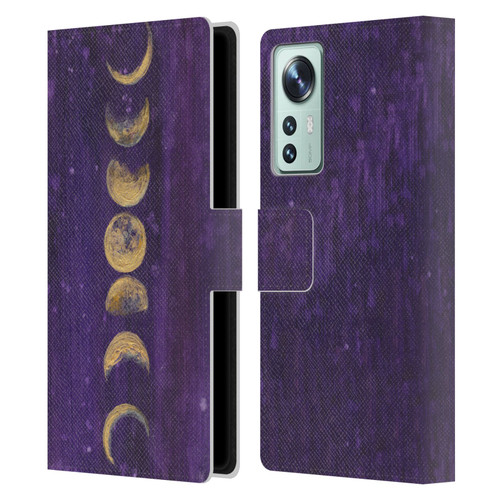 Mai Autumn Space And Sky Moon Phases Leather Book Wallet Case Cover For Xiaomi 12