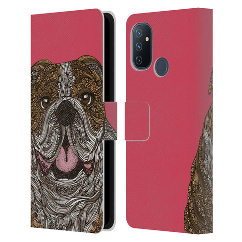 Valentina Dogs English Bulldog Leather Book Wallet Case Cover For OnePlus Nord N100