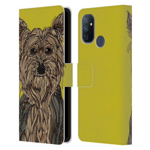 Valentina Dogs Yorkshire Terrier Leather Book Wallet Case Cover For OnePlus Nord N100