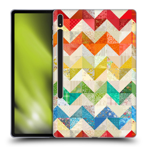 Rachel Caldwell Patterns Zigzag Quilt Soft Gel Case for Samsung Galaxy Tab S8 Plus