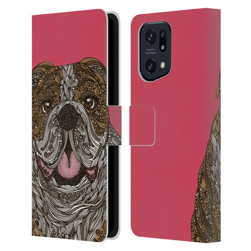 Valentina Dogs English Bulldog Leather Book Wallet Case Cover For OPPO Find X5 Pro