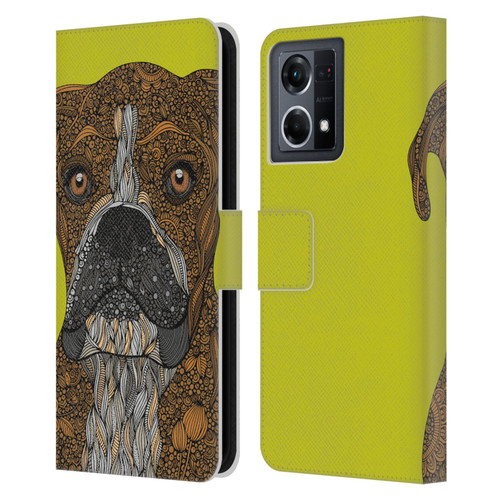 Valentina Dogs Boxer Leather Book Wallet Case Cover For OPPO Reno8 4G