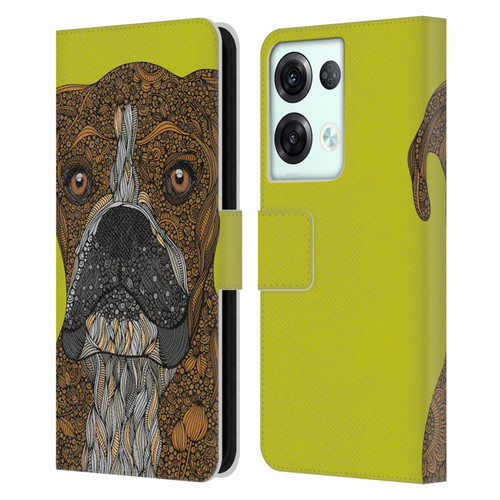 Valentina Dogs Boxer Leather Book Wallet Case Cover For OPPO Reno8 Pro