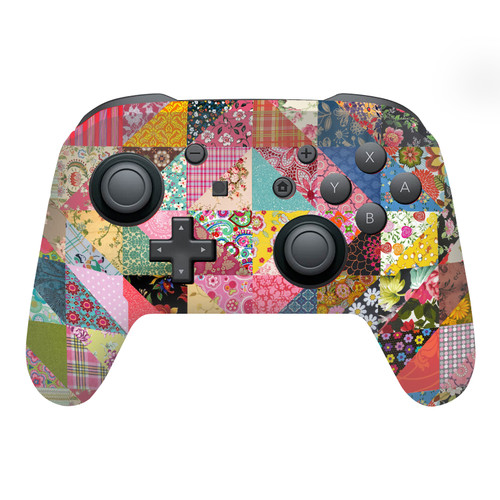 Rachel Caldwell Art Mix Quilt Vinyl Sticker Skin Decal Cover for Nintendo Switch Pro Controller