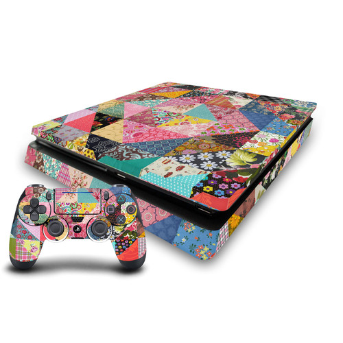 Rachel Caldwell Art Mix Quilt Vinyl Sticker Skin Decal Cover for Sony PS4 Slim Console & Controller