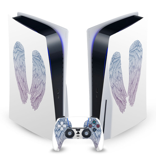 Rachel Caldwell Art Mix Angel Wings Vinyl Sticker Skin Decal Cover for Sony PS5 Disc Edition Bundle