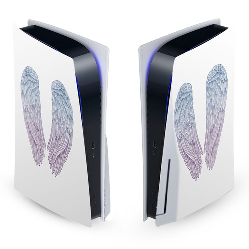 Rachel Caldwell Art Mix Angel Wings Vinyl Sticker Skin Decal Cover for Sony PS5 Disc Edition Console