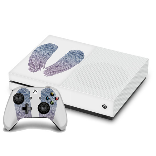 Rachel Caldwell Art Mix Angel Wings Vinyl Sticker Skin Decal Cover for Microsoft One S Console & Controller