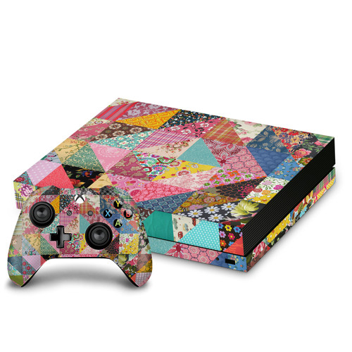 Rachel Caldwell Art Mix Quilt Vinyl Sticker Skin Decal Cover for Microsoft Xbox One X Bundle