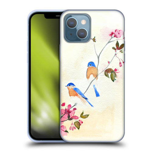 Mai Autumn Birds Blossoms Soft Gel Case for Apple iPhone 13