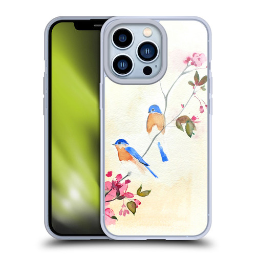 Mai Autumn Birds Blossoms Soft Gel Case for Apple iPhone 13 Pro