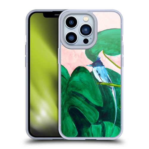 Mai Autumn Birds Monstera Plant Soft Gel Case for Apple iPhone 13 Pro