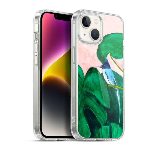 Mai Autumn Birds Monstera Plant Soft Gel Case for Apple iPhone 14