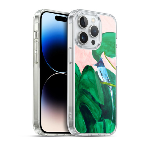 Mai Autumn Birds Monstera Plant Soft Gel Case for Apple iPhone 14 Pro & MagSafe