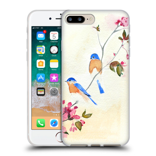 Mai Autumn Birds Blossoms Soft Gel Case for Apple iPhone 7 Plus / iPhone 8 Plus