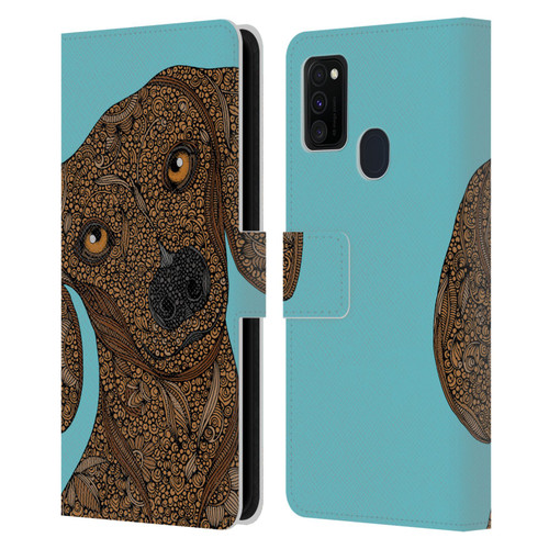 Valentina Dogs Dachshund Leather Book Wallet Case Cover For Samsung Galaxy M30s (2019)/M21 (2020)