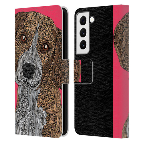 Valentina Dogs Beagle Leather Book Wallet Case Cover For Samsung Galaxy S22 5G