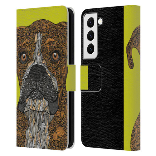 Valentina Dogs Boxer Leather Book Wallet Case Cover For Samsung Galaxy S22 5G