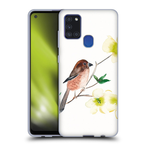 Mai Autumn Birds Dogwood Branch Soft Gel Case for Samsung Galaxy A21s (2020)