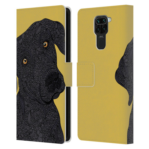 Valentina Dogs Black Labrador Leather Book Wallet Case Cover For Xiaomi Redmi Note 9 / Redmi 10X 4G