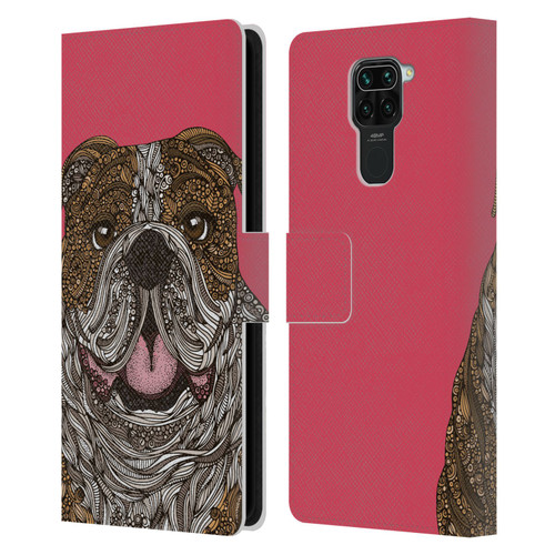 Valentina Dogs English Bulldog Leather Book Wallet Case Cover For Xiaomi Redmi Note 9 / Redmi 10X 4G
