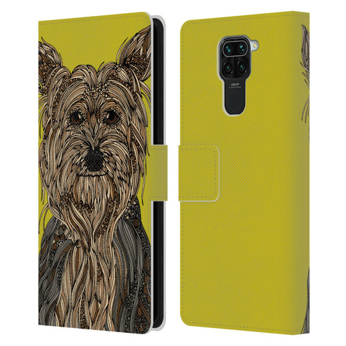Valentina Dogs Yorkshire Terrier Leather Book Wallet Case Cover For Xiaomi Redmi Note 9 / Redmi 10X 4G