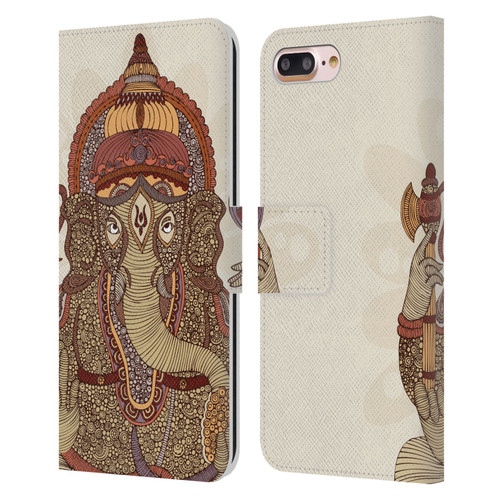 Valentina Symbols Illustration Ganesha Leather Book Wallet Case Cover For Apple iPhone 7 Plus / iPhone 8 Plus
