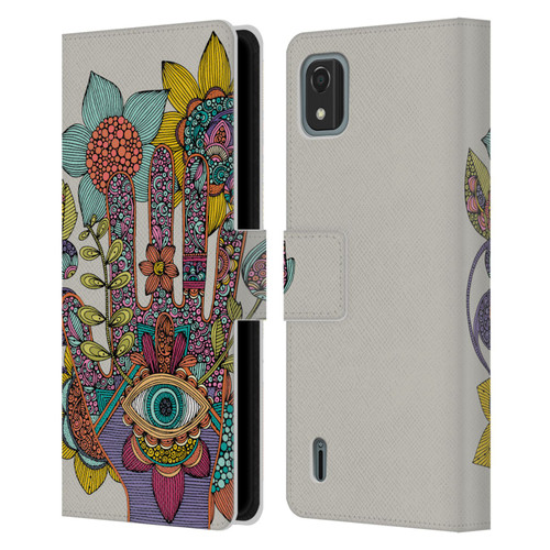 Valentina Symbols Illustration Hamsa Leather Book Wallet Case Cover For Nokia C2 2nd Edition