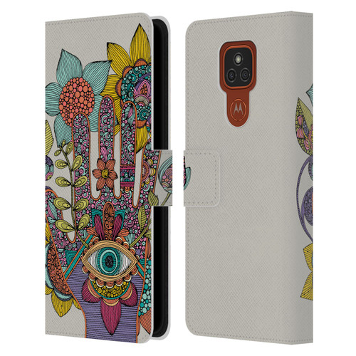 Valentina Symbols Illustration Hamsa Leather Book Wallet Case Cover For Motorola Moto E7 Plus