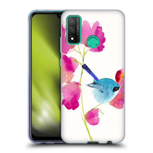 Mai Autumn Floral Blooms Blue Bird Soft Gel Case for Huawei P Smart (2020)