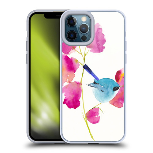 Mai Autumn Floral Blooms Blue Bird Soft Gel Case for Apple iPhone 12 Pro Max