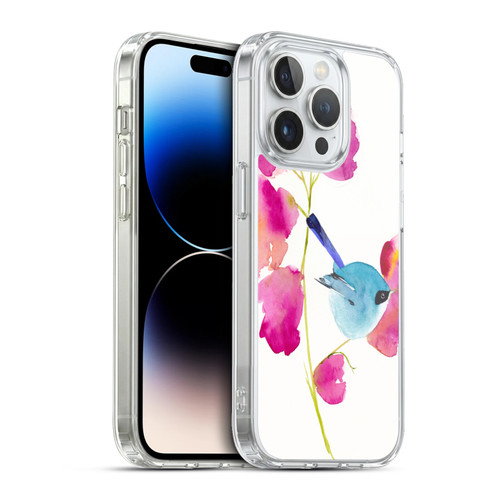 Mai Autumn Floral Blooms Blue Bird Soft Gel Case for Apple iPhone 13 Pro & MagSafe
