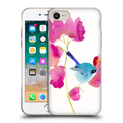 Mai Autumn Floral Blooms Blue Bird Soft Gel Case for Apple iPhone 7 / 8 / SE 2020 & 2022