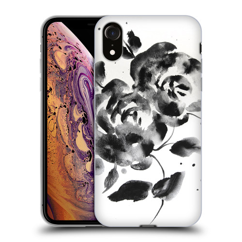 Mai Autumn Floral Blooms Black Beauty Soft Gel Case for Apple iPhone XR