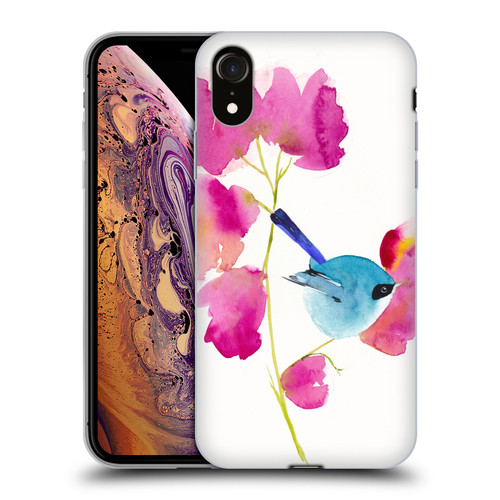 Mai Autumn Floral Blooms Blue Bird Soft Gel Case for Apple iPhone XR