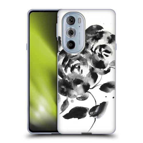 Mai Autumn Floral Blooms Black Beauty Soft Gel Case for Motorola Edge X30