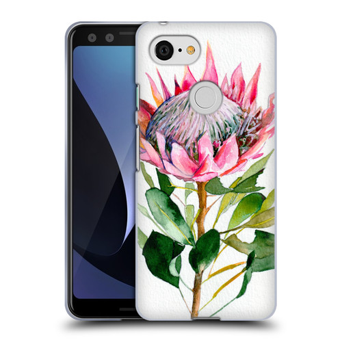 Mai Autumn Floral Blooms Protea Soft Gel Case for Google Pixel 3