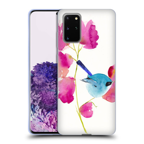 Mai Autumn Floral Blooms Blue Bird Soft Gel Case for Samsung Galaxy S20+ / S20+ 5G