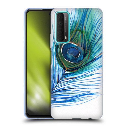 Mai Autumn Feathers Peacock Soft Gel Case for Huawei P Smart (2021)