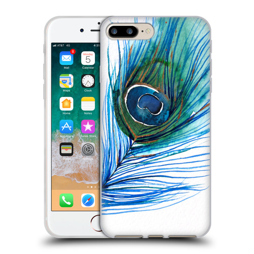 Mai Autumn Feathers Peacock Soft Gel Case for Apple iPhone 7 Plus / iPhone 8 Plus