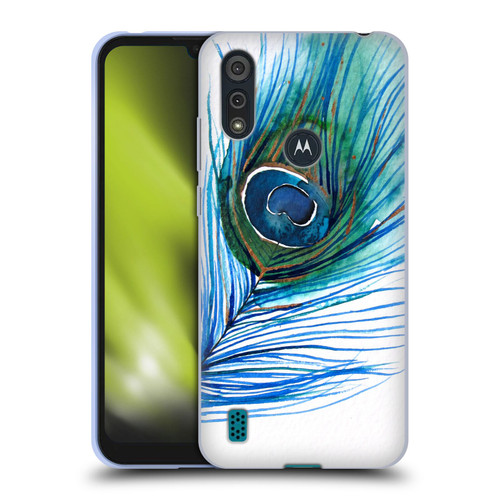 Mai Autumn Feathers Peacock Soft Gel Case for Motorola Moto E6s (2020)